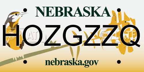 HOZGZZQ Nebraska License Plate