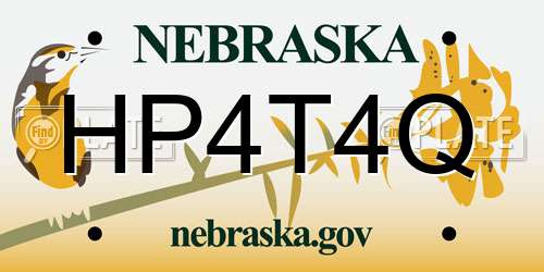 HP4T4Q Nebraska License Plate
