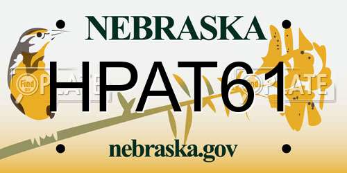 HPAT61 Nebraska License Plate