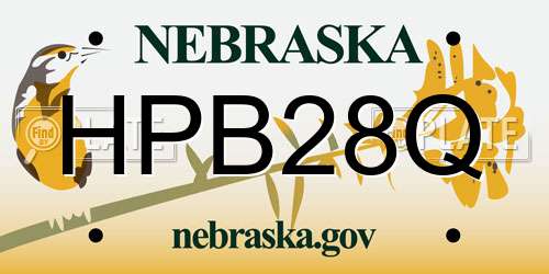 HPB28Q Nebraska License Plate