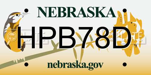 HPB78D Nebraska License Plate