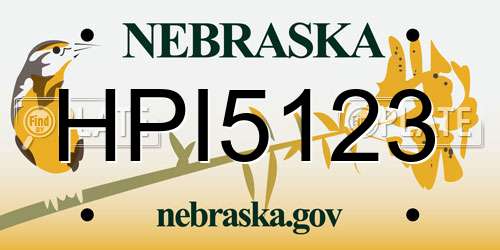 HPI5123 Nebraska License Plate