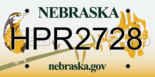 HPR2728 Nebraska License Plate