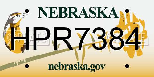 HPR7384 Nebraska License Plate