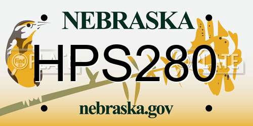 HPS280 Nebraska License Plate