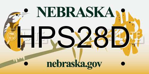 HPS28D Nebraska License Plate