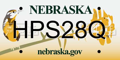 HPS28Q Nebraska License Plate