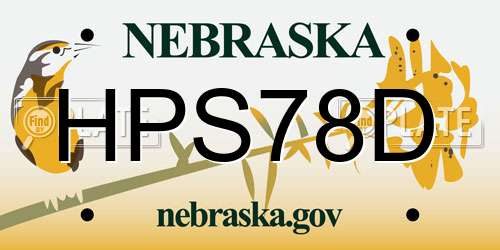 HPS78D Nebraska License Plate