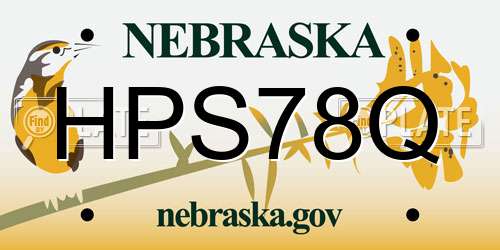HPS78Q Nebraska License Plate