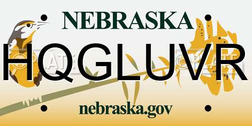 HQGLUVR Nebraska License Plate
