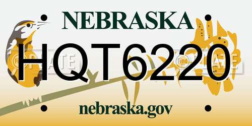 HQT6220 Nebraska License Plate