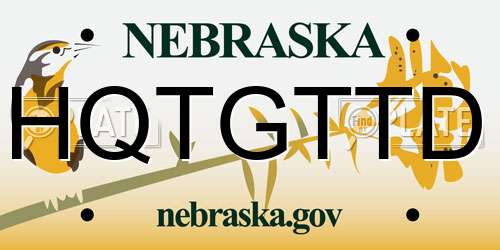 HQTGTTD Nebraska License Plate