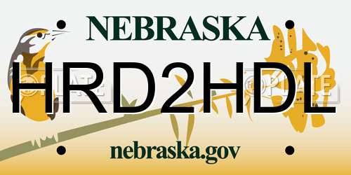 HRD2HDL Nebraska License Plate