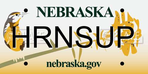 HRNSUP Nebraska License Plate