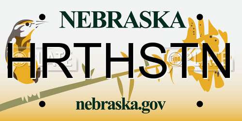 HRTHSTN Nebraska License Plate