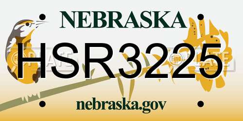 HSR3225 Nebraska License Plate