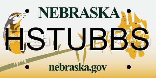 HSTUBBS Nebraska License Plate