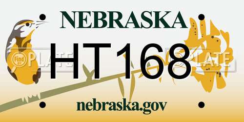 HT168 Nebraska License Plate