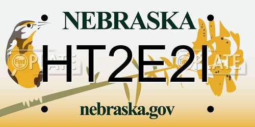 HT2E2I Nebraska License Plate