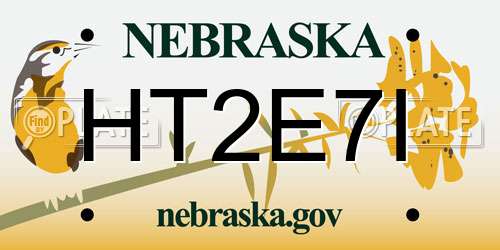 HT2E7I Nebraska License Plate