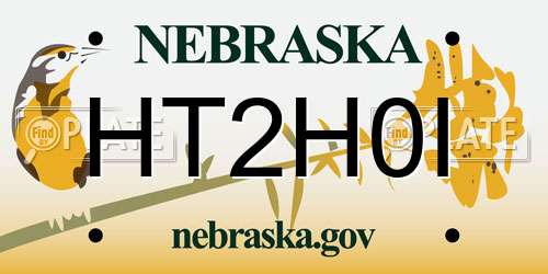 HT2H0I Nebraska License Plate