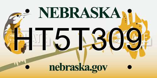 HT5T309 Nebraska License Plate