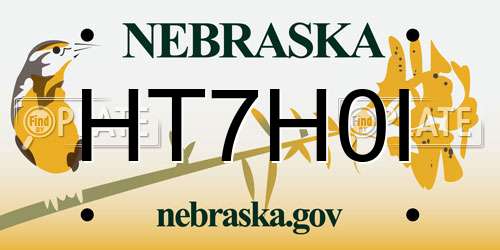 HT7H0I Nebraska License Plate