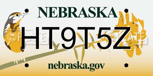HT9T5Z Nebraska License Plate