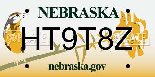 HT9T8Z Nebraska License Plate