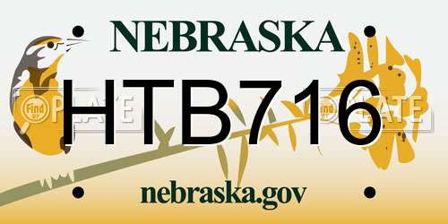 HTB716 Nebraska License Plate