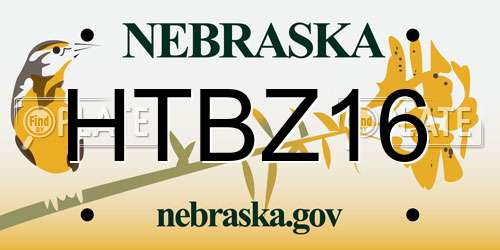 HTBZ16 Nebraska License Plate