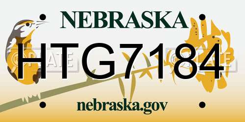 HTG7184 Nebraska License Plate