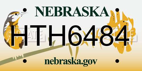 HTH6484 Nebraska License Plate