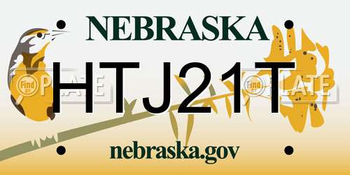 HTJ21T Nebraska License Plate