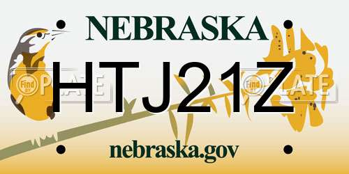 HTJ21Z Nebraska License Plate