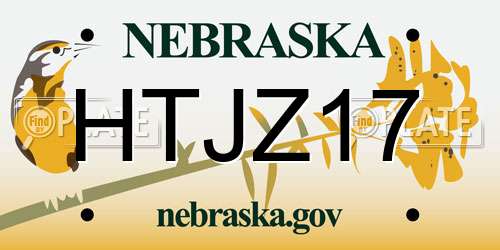 HTJZ17 Nebraska License Plate