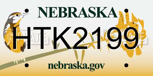 HTK2199 Nebraska License Plate