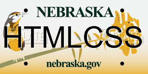 HTMLCSS Nebraska License Plate