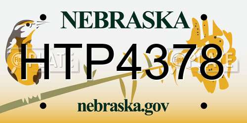 HTP4378 Nebraska License Plate