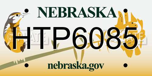 HTP6085 Nebraska License Plate
