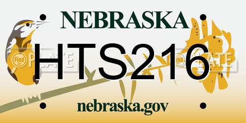 HTS216 Nebraska License Plate