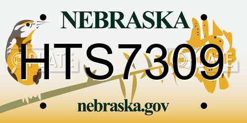 HTS7309 Nebraska License Plate