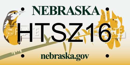 HTSZ16 Nebraska License Plate