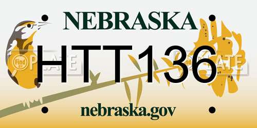 HTT136 Nebraska License Plate