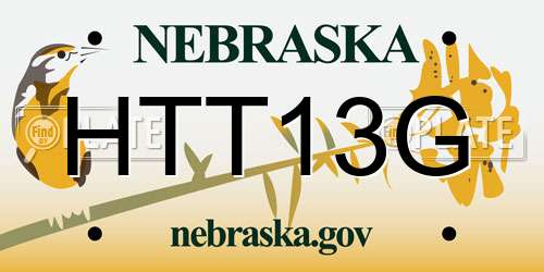 HTT13G Nebraska License Plate