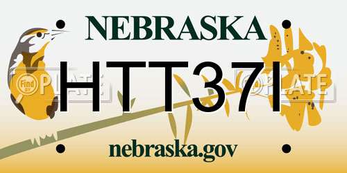 HTT37I Nebraska License Plate