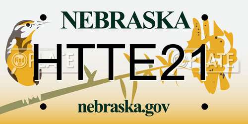 HTTE21 Nebraska License Plate
