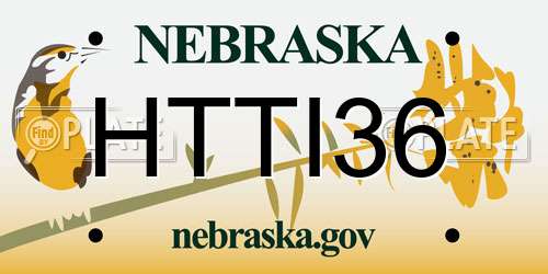 HTTI36 Nebraska License Plate