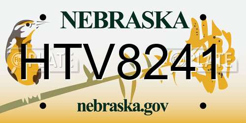 HTV8241 Nebraska License Plate