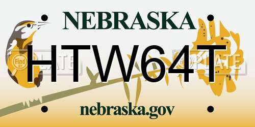 HTW64T Nebraska License Plate